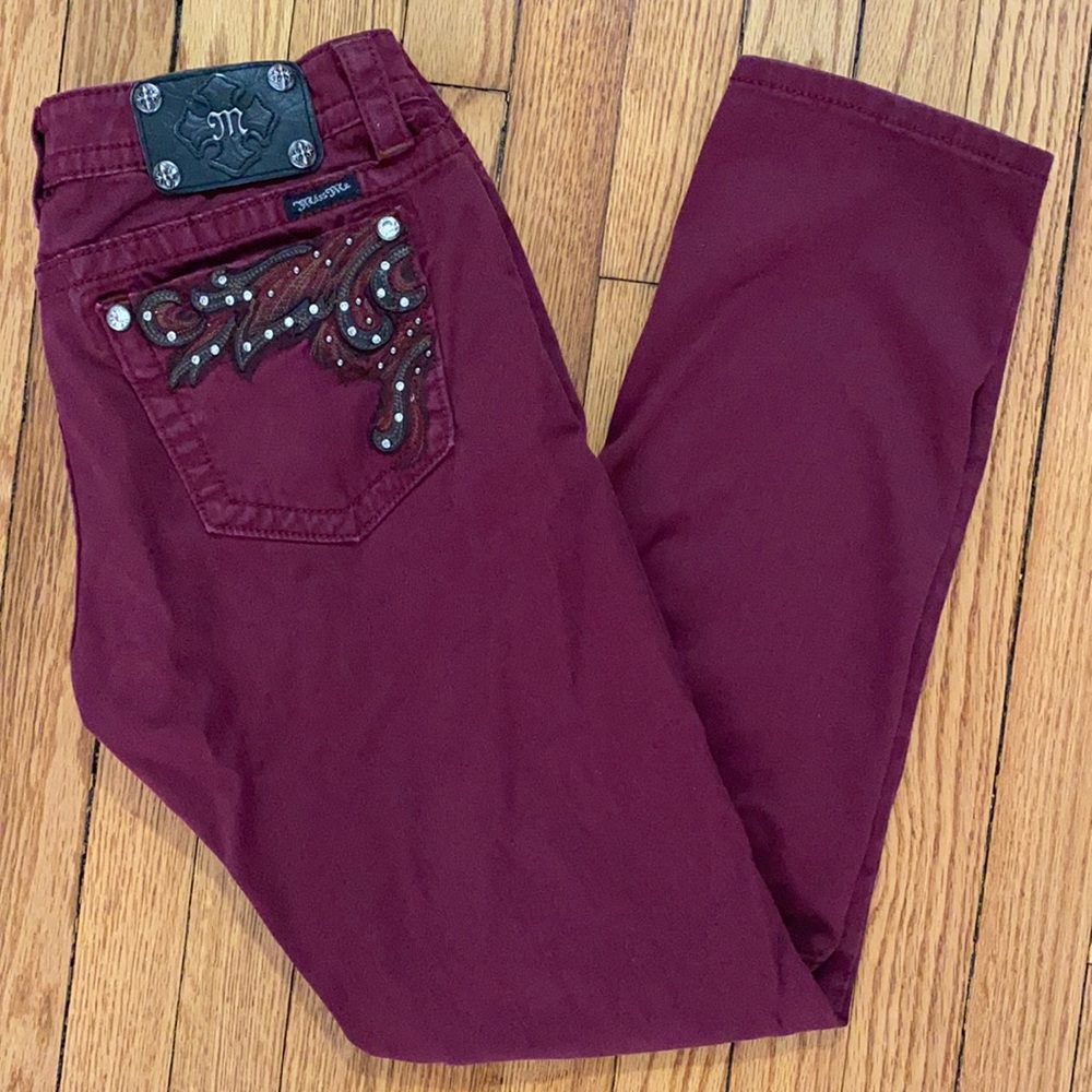 Miss Me Skinny Jeans - Burgundy (size 31)